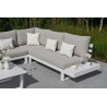 Ibiza hjørnesofa med sidehylder i lava sort og hvid. Outdoor hynder.