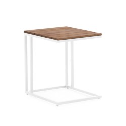 Sidebord til sofa eller stole. Aluminiumsstel og ægte teak top.