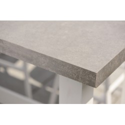 Barsæt hvid eller lava sort med fiberbeton og 6 barstole outdoor