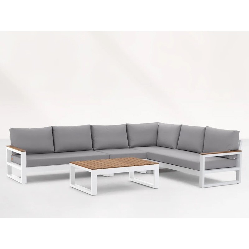 Stor hvid LIFE sofa med outdoor hynder