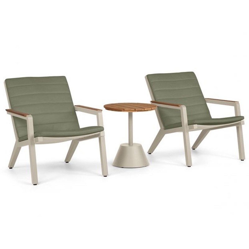 TILBUD Sidste lænestole beige med Oliven outdoor hynder. Udendørsstole uden vedligeholdelse