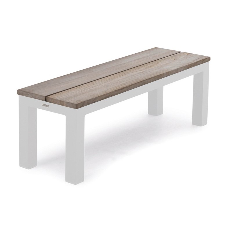 TILBUD Kvalitets havebænk uden ryg med ægte teak top. 128 cm
