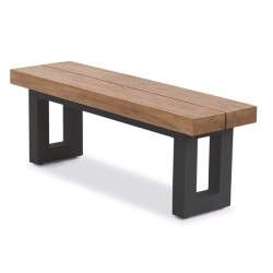 Robust havebænk 140 cm sort eller hvidt stel.