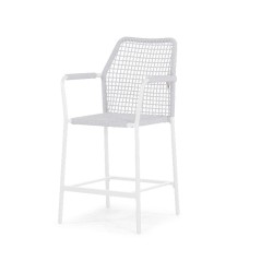 Barsæt hvid eller lava sort med fiberbeton og 6 barstole outdoor