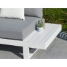 Ibiza hjørnesofa med sidehylder i lava sort og hvid. Outdoor hynder.