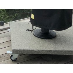 Parasolfod 90 kg granit med kraftige hjul