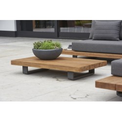 TILBUD sofabord til terrassen i ægte teak træ. Lounge sofabord 24 cm høj