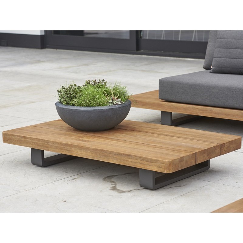 TILBUD sofabord til terrassen i ægte teak træ. Lounge sofabord 24 cm høj