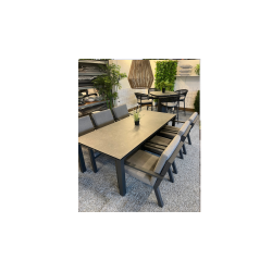 Timber Low Dining spisebord m/ 6 Timber lounge stole